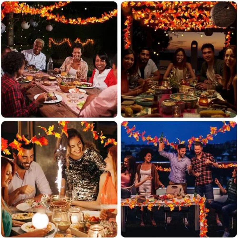 Fall Decorations for Home 9FT Plug in Thanksgiving Lights Lighted Fall Garland